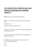 CPO CERTIFIED POOL OPERATOR FINAL EXAM PAPER 2026 QUESTIONS WITH ANSWERS GRADED A&plus;