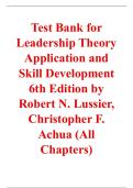 Leadership&colon; Theory&comma; Application&comma; & Skill Development&comma; 6th Edition &ndash; Robert N&period; Lussier&comma; Christopher F&period; Achua &ndash; ISBN 9781285866352 &ndash; Test Bank &lpar;All Chapters Covered 1&ndash;12&rpar;
