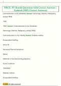NBCE&colon; PT Boards Questions with Correct Answers &vert;  Updated &lpar;100&percnt; Correct Answers&rpar;
