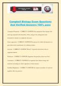 Campbell Biology Exam Questions And Verified Answers 100&percnt; pass