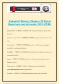 Campbell Biology Chapter 29 Exam Questions and Answers 100&percnt; PASS