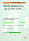 HFMA CSPR Exam&comma; Healthcare Financial Management Association&comma; 2026 &ndash; Actual Exam&comma; Practice Test & Exam Predictor with Complete Questions and Detailed Rationales