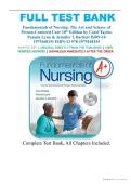 Test Bank for Fundamentals of Nursing&colon; The Art and Science of Person-Centered Care&comma; 10th Edition by Carol Taylor &vert; Complete Verified Questions & Answers