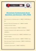 Blockchain Fundamentals Exam Questions and Answers 100&percnt; PASS