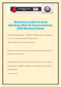 Blockchain & Bitcoin Exam Questions With All Correct Answers 2025 Marking Scheme