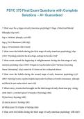 PSYC 375 History of Psychology Final Exam&comma; PSYC 375&comma; 2026&sol;2027 &ndash; Exam questions with complete solutions