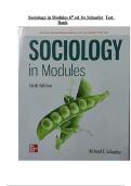 Sociology in Modules 6th ed by Schaefer Test  Bank &lpar;All Chapters Covered&rpar; &lpar;Graded A&plus;&rpar;
