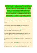 CWEA Grade I Laboratory Analyst &lpar;Water Quality Testing and Analysis&rpar; &ndash; EXAM STUDY GUIDE 2026&sol;2027 COMPLETE QUESTIONS WITH VERIFIED CORRECT ANSWERS &vert;&vert; 100&percnt; GUARANTEED PASS <NEWEST VERSION>