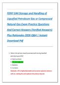 FDNY G44 Storage and Handling of  Liquefied Petroleum Gas or Compressed  Natural Gas Exam Practice Questions  And Correct Answers &lpar;Verified Answers&rpar;  Plus Rationales 2026 Q&A &vert; Instant  Download Pdf 