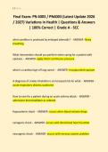 Final Exam&colon; PN 4003 &sol; PN4003 &lpar;Latest Update 2026  &sol; 2027&rpar; Variations in Health &vert; Questions & Answers  &vert; 100&percnt; Correct &vert; Grade A - SCC