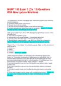 MGMT 100 Exam 3 &lpar;Ch&period; 12&rpar; Questions With New Update Solutions