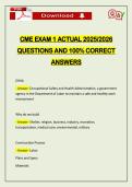 CME EXAM 1 ACTUAL 2026 QUESTIONS AND 100&percnt; CORRECT ANSWERS