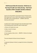 N138 Samuel Merritt University -N138 Intro to  Nursing & health Care Haley Koning - Final Exam  Questions With Complete Solutions &lpar;Newest  2026&sol;2027&rpar;