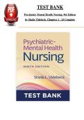 Test Bank for Psychiatric Mental Health Nursing&comma; 9th Edition by Sheila L&period; Videbeck &vert; All Chapters 1&ndash;24 Latest Edition