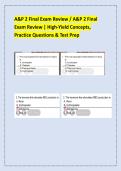 A&P 2 Final Exam Review &sol; A&P 2 Final  Exam Review &vert; High-Yield Concepts&comma;  Practice Questions & Test Prep