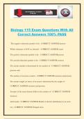 Biology 115 Exam Questions With All Correct Answers 100&percnt; PASS