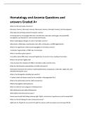 Hematology and Anemia Questions and  answers Graded A&plus; 