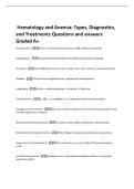 Hematology and Anemia&colon; Types&comma; Diagnostics&comma;  and Treatments Questions and answers  Graded A&plus; 