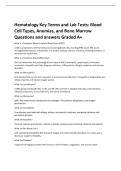 Hematology Key Terms and Lab Tests&colon; Blood  Cell Types&comma; Anemias&comma; and Bone Marrow  Questions and answers Graded A&plus; 