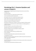 Hematology Part 1&colon; Anemias Questions and  answers Graded A&plus; 