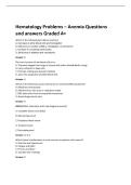 Hematology Problems &ndash; Anemia Questions  and answers Graded A&plus; 