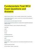 Fundamentals Final WCU Exam Questions and Answers 