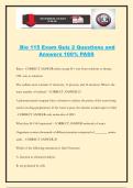 Bio 115 Exam Quiz 2 Questions and Answers 100&percnt; PASS