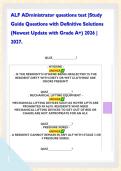 ALF ADministrator questions test &vert;Study Guide Questions with Definitive Solutions &lpar;Newest Update with Grade A&plus;&rpar; 2026 &vert; 2027&period;     