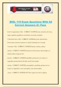 BIOL 115 Exam Questions With All Correct Answers A&plus; Pass