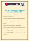 Biol 115 The Cell Exam Questions and Answers 100&percnt; PASS