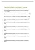 High School Math Question and answers 