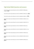 High School Math Question and answers 