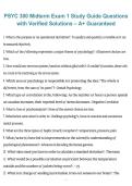 PSYC 300 Midterm Exam 1 Study Guide&comma; PSYC 300&comma; 2026&sol;2027 &ndash; Study guide questions with verified solutions