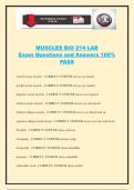 MUSCLES BIO 214 LAB Exam Questions and Answers 100&percnt; PASS
