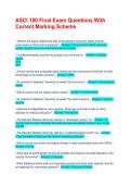 ASCI 100 Final Exam Questions With Correct Marking Scheme