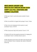 NBCE MINOR SURGERY AND PROCTOLOGY OREGON BOARD EXAM SCRIPT 2026 FULL QUESTIONS AND CORRECT SOLUTIONS