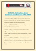 BIO 214 - Naturalists Exam Questions and Answers 100&percnt; PASS