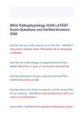 WGU D236 Pathophysiology &ndash; Latest Exam Questions and Verified Answers &ndash; Western Governors University &ndash; 2026 &ndash; Complete final exam preparation