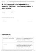 HCB 103 shipboard EXAM &lpar;updated 2026&rpar; Questions & Answers &vert; Latest Already Graded A&plus; UPDATE &vert;2026