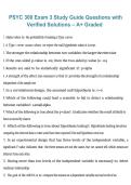 PSYC 300 Exam 3 Study Guide&comma; PSYC 300&comma; 2026&sol;2027 &ndash; Study guide questions with verified solutions