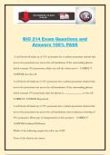 BIO 214 Exam Questions and Answers 100&percnt; PASS