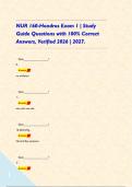 NUR 160-Hondros Exam 1 &vert; Study Guide Questions with 100&percnt; Correct Answers&comma; Verified 2026 &vert; 2027&period;     