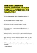 NBCE MINOR SURGERY AND PROCTOLOGY OREGON BOARD TEST PAPER 2026 LATEST QUESTIONS AND FULL SOLUTIONS