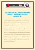 bio 214 EXAM ALL QUESTIONS AND CORRECT ANSWERS&vert;ALREADY GRADED A&plus;