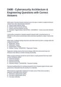 D488 - Cybersecurity Architecture & Engineering Questions with Correct Answers