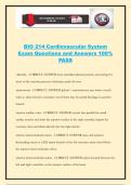 BIO 214 Cardiovascular System Exam Questions and Answers 100&percnt; PASS