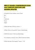 NBCE PT BOARDS COMPREHENSIVE EXAM 2026 COMPLETE QUESTIONS AND ANSWERS UPDATED