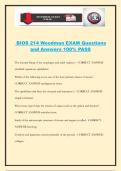 BIOS 214 Woodman EXAM Questions and Answers 100&percnt; PASS