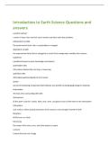 Introduction to Earth Science Questions and  answers 