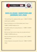 BIOS 214 EXAM 1 QUESTIONS AND ANSWERS 100&percnt; PASS